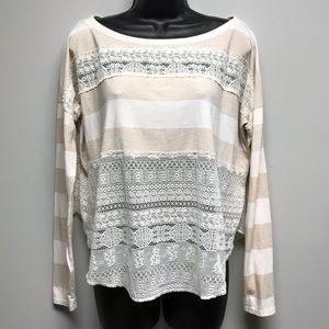 🔆 We the Free By Free People Lace Top white/beige